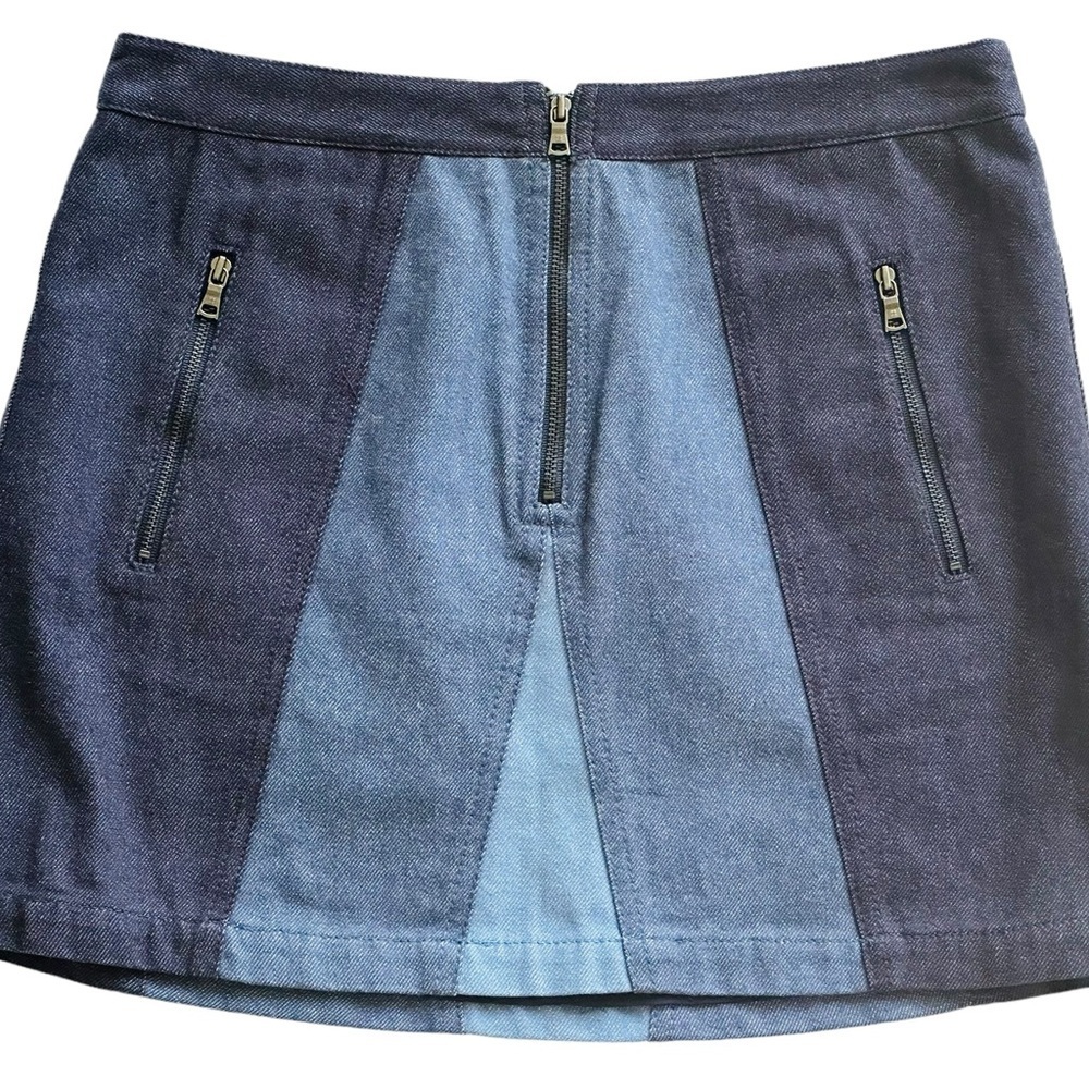 NWOT BCBG MAXAZRIA Judah Color-Block Denim Mini Skirt SIZE Xsmall MSRP $138